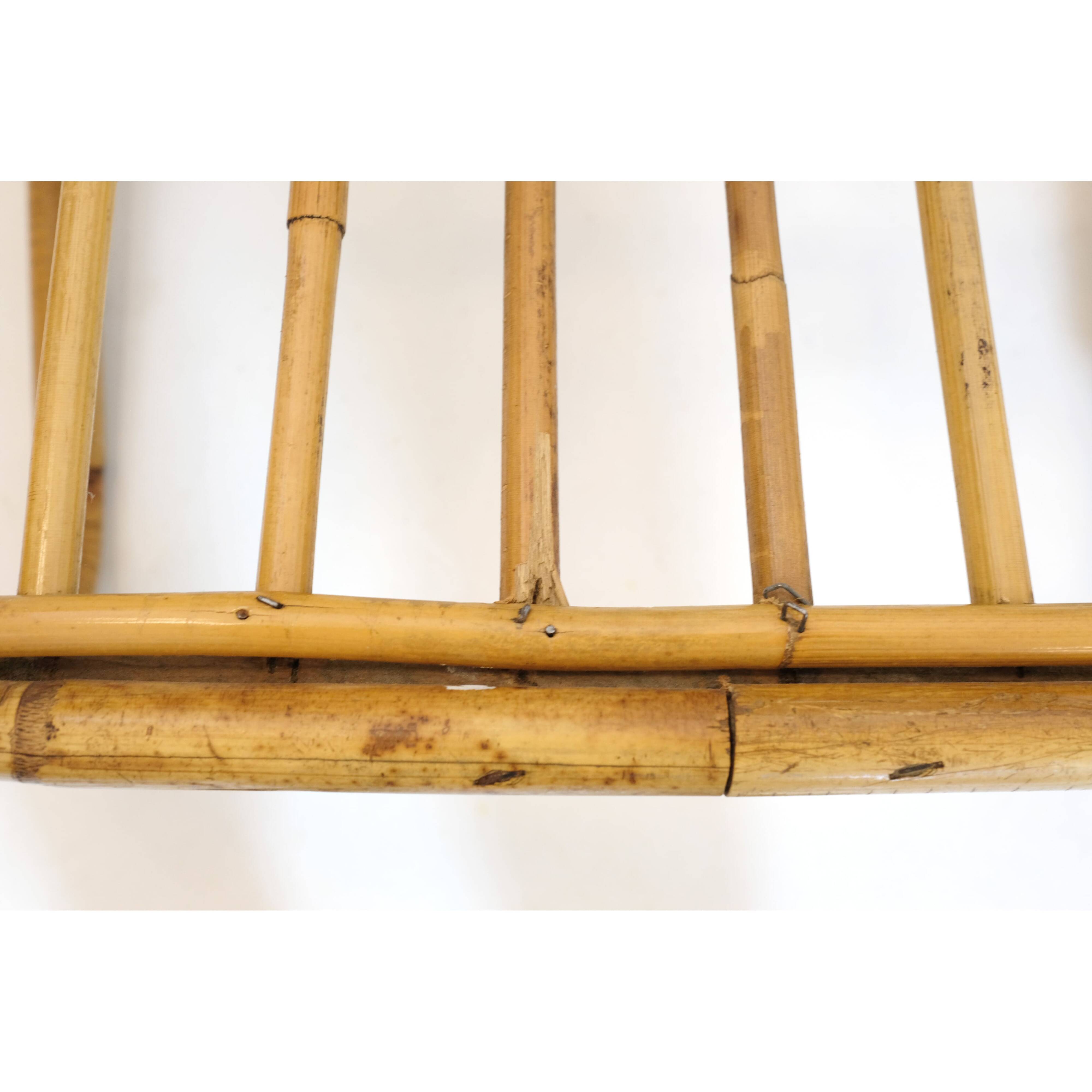 Pair of large Italian rattan armchairs from the 60s.