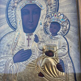 Painted icon and repoussé metal, Poland, early 20th century