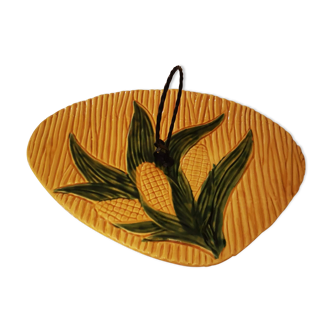 Vallauris ceramic tray with corn cob pattern