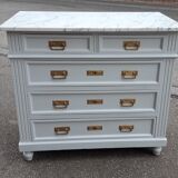 Old oak and marble chest of drawers