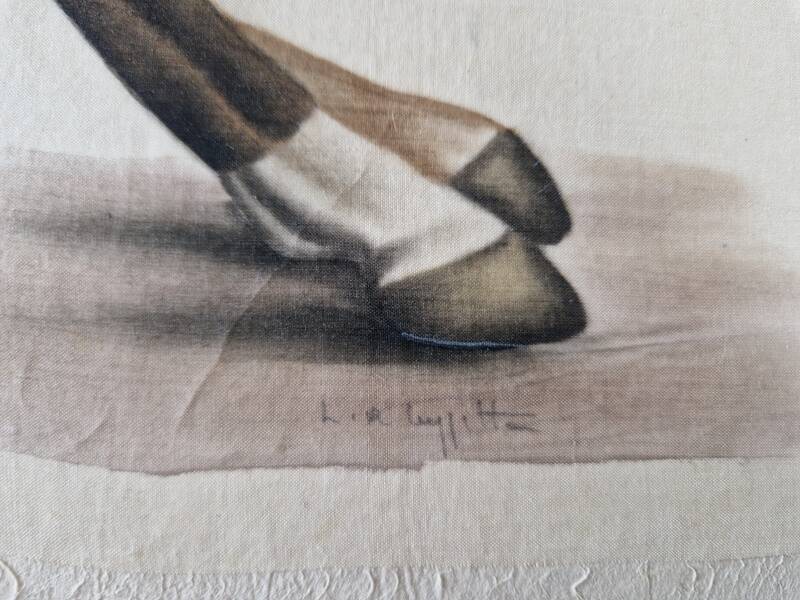 La Roche Laffitte (Born in 1943) - Watercolour drawing on fabric - Horse