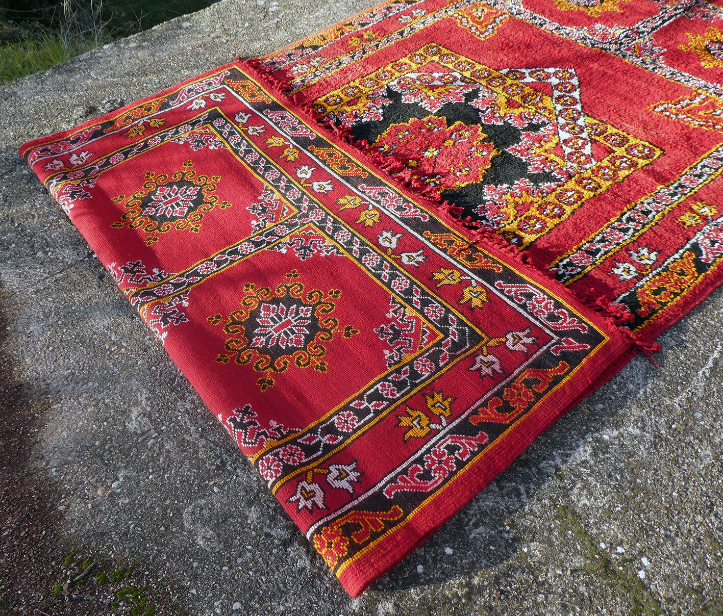 Vintage Moroccan Berber carpet Boujaad by Khenifra XXL 352x174 cm