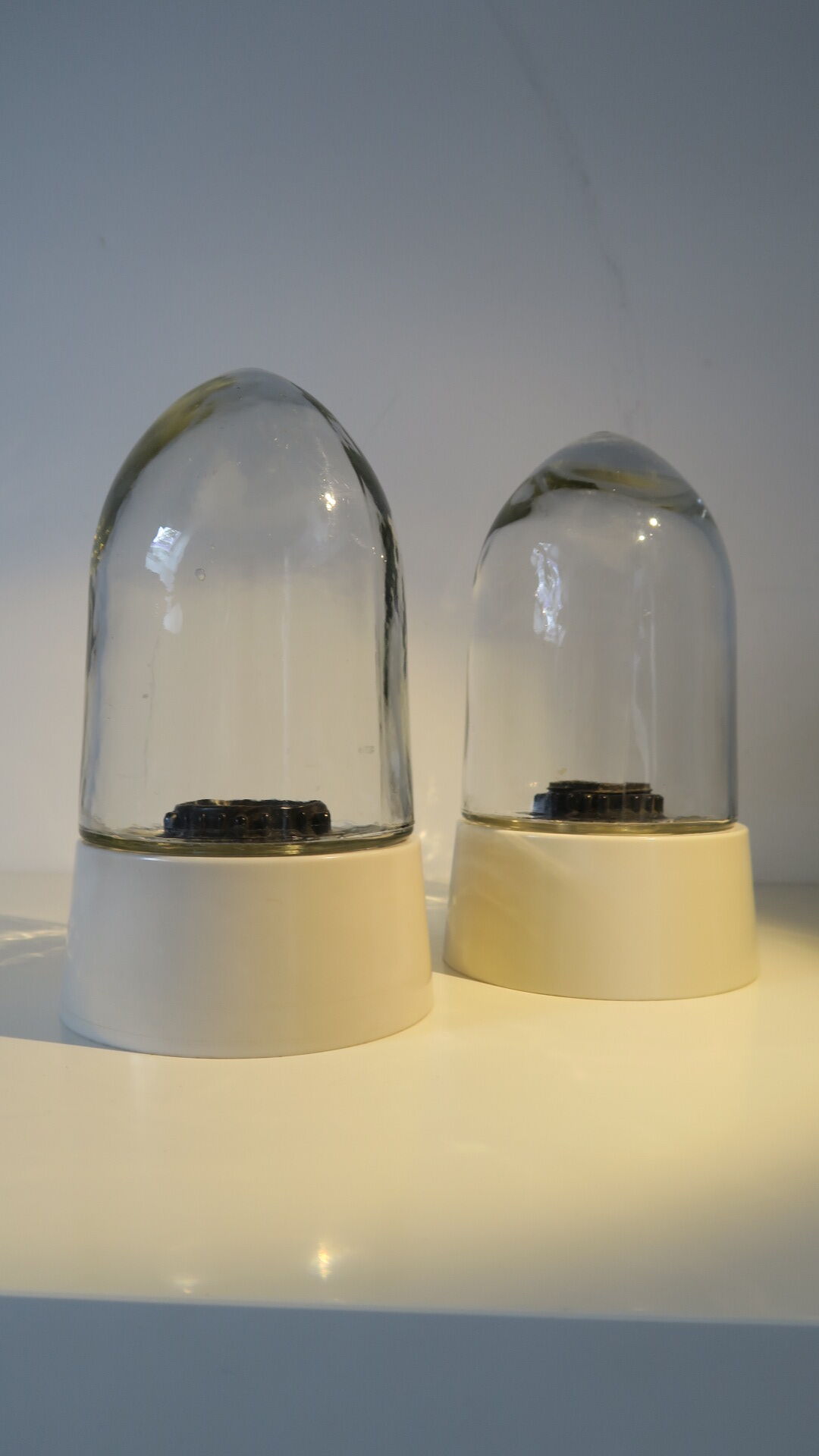 2 lamps, wall lamp or table lamp, ball shape, 50s