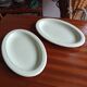 Vegetable dish with 2 platters and 2 small dishes, Salins earthenware, pale green Opaceline