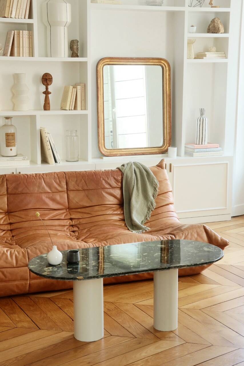 Green marble coffee table