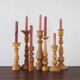 Scandinavian Wooden Candleholders, Set of 7