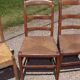 17 old straw chairs