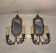 Paire d'appliques, miroirs, chandelier en bronzé.