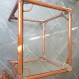 Tables gigognes en bambou rotin et verre