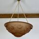 Art Deco floral vase pendant light in molded glass