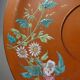 Large old clay/terracotta dish with Japanese Art Nouveau enamel