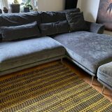 Romanian vintage carpet black design on a yellow background