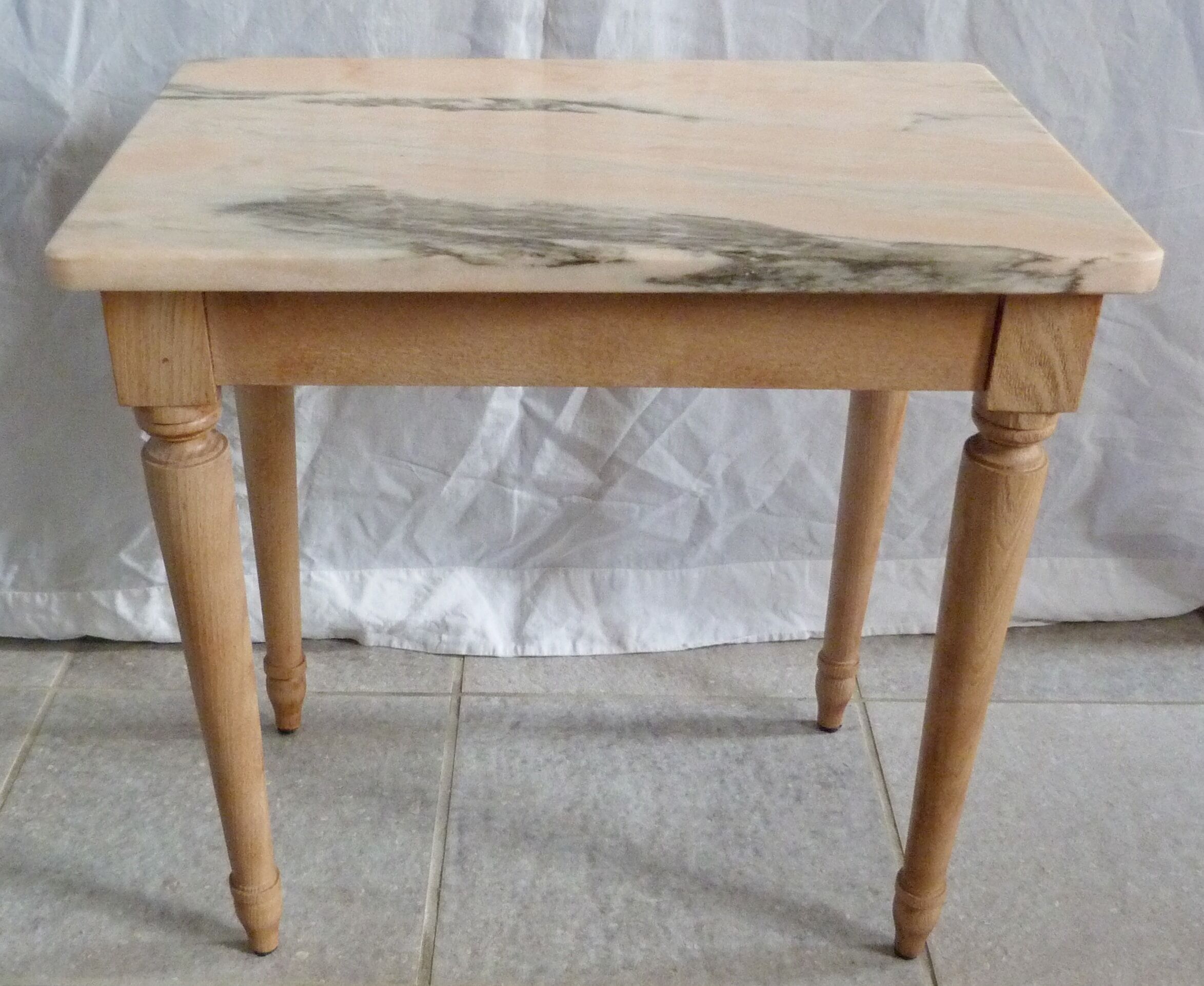 Pink marble table