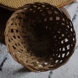 Small tall vintage openwork wicker basket