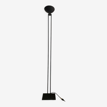 Adjustable modernist floor lamp black lacquered metal Italian 80s