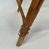 Table d’appoint en rotin vintage en bambou rotin