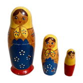 3 Russian matryoshka dolls