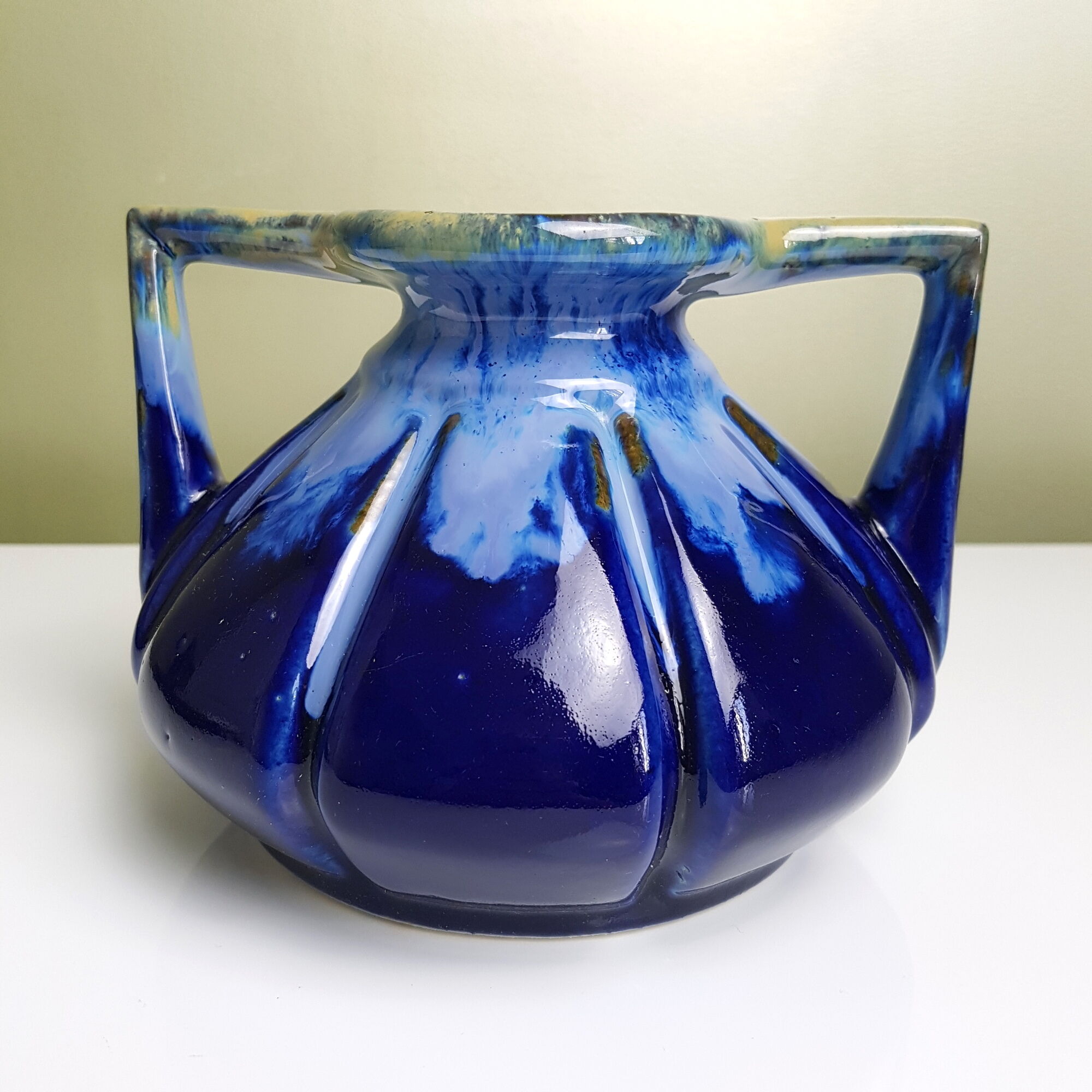 Vase à anse de style Art Nouveau production Alpho Alphonse Mouton Saint Uze