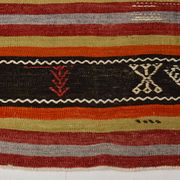 6x12 Soft Orange & Red Turkish Kilim Rug, 180x340Cm
