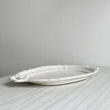 Large antique oval tray, white porcelain with baroque patterns