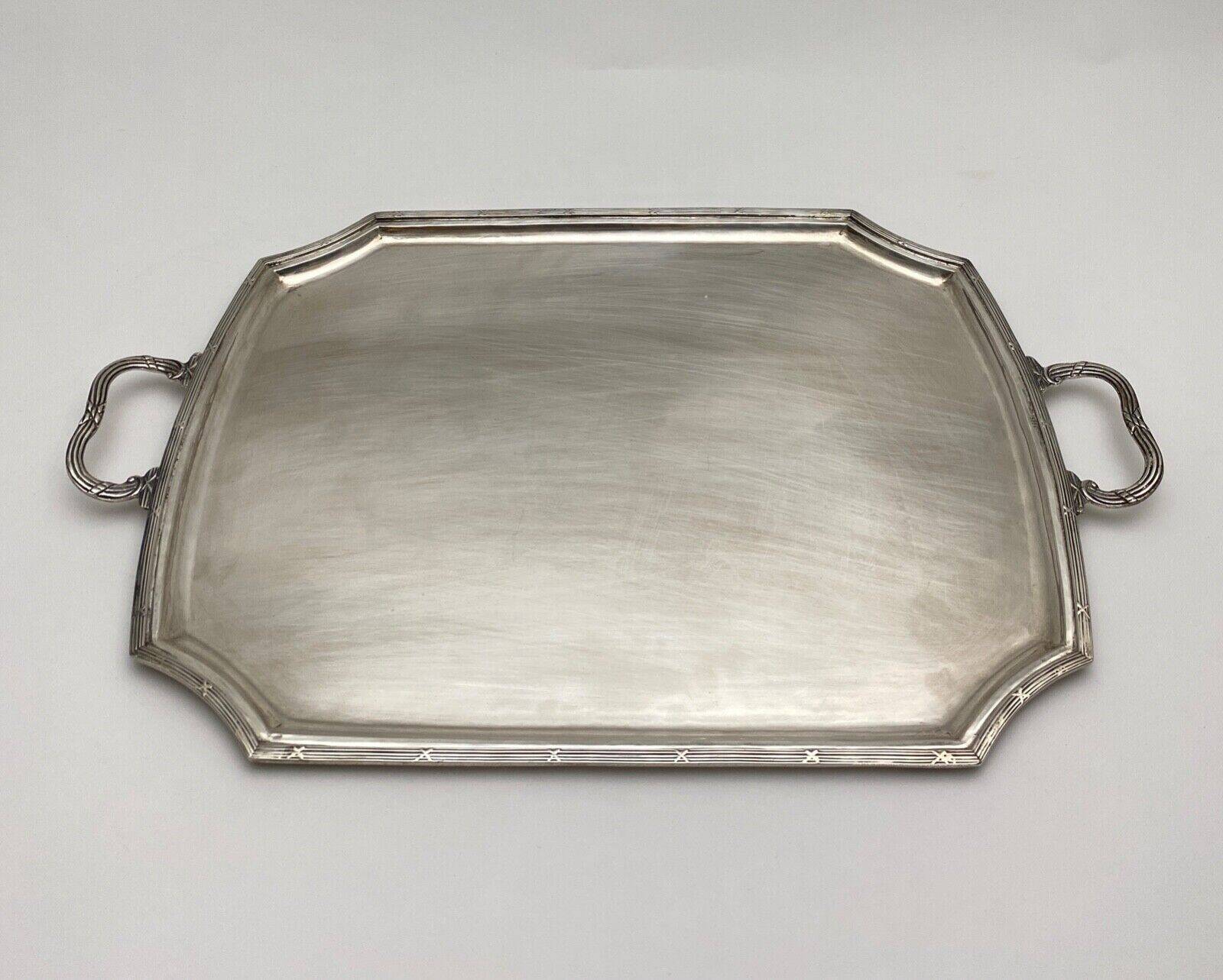Large 19th century Louis XVI style silver metal tray