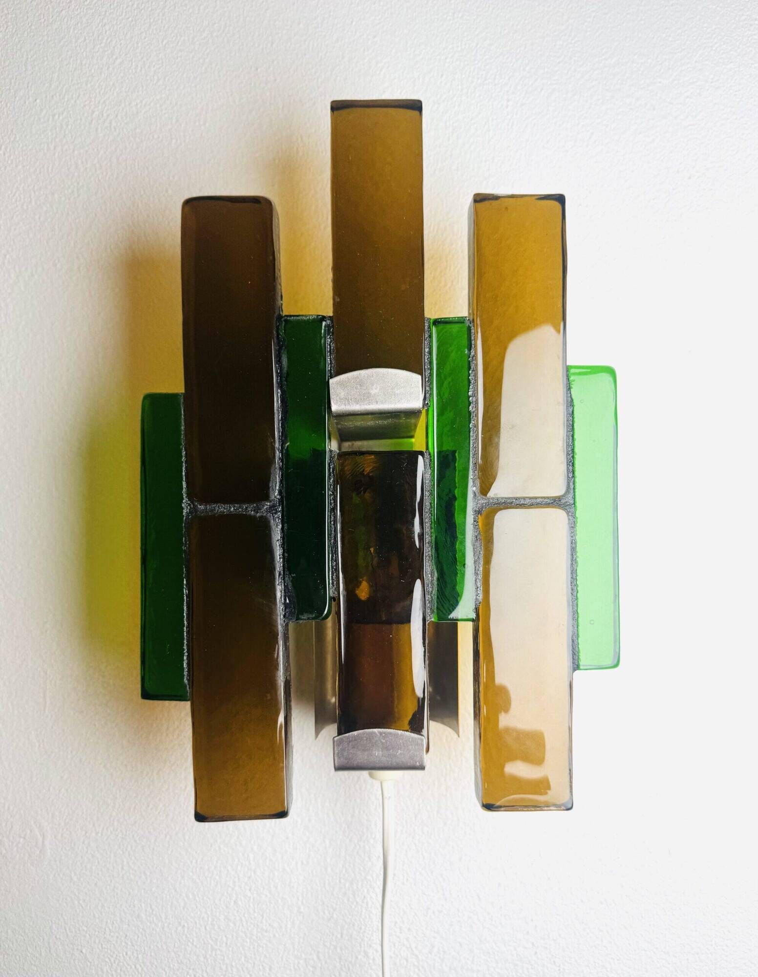 Sculptural Glass Wall Light By Svend Aage Holm-Sørensen For Holm-Sørensen & Co, Denmark 1960S