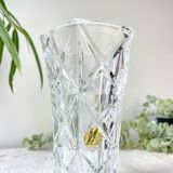 Small vintage vase in Cristal D'Arques geometric pattern
