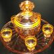 Service à liqueur orange avec liseré orange