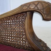 1930s, Danish 3-seater sofa, red furniture velour, furniture mesh.