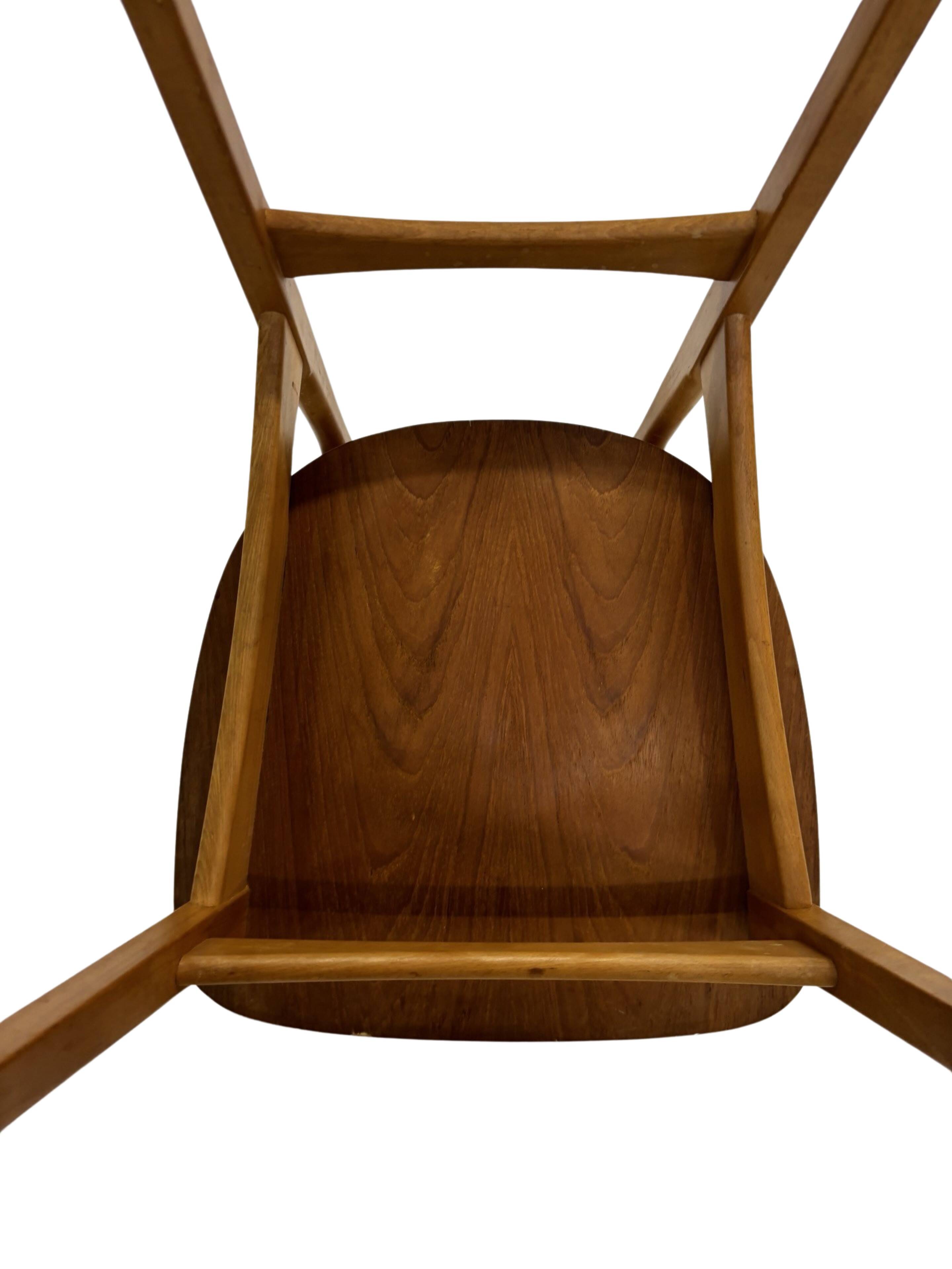 Vintage dining room chair Scandinavian 1960s plywood and teak design