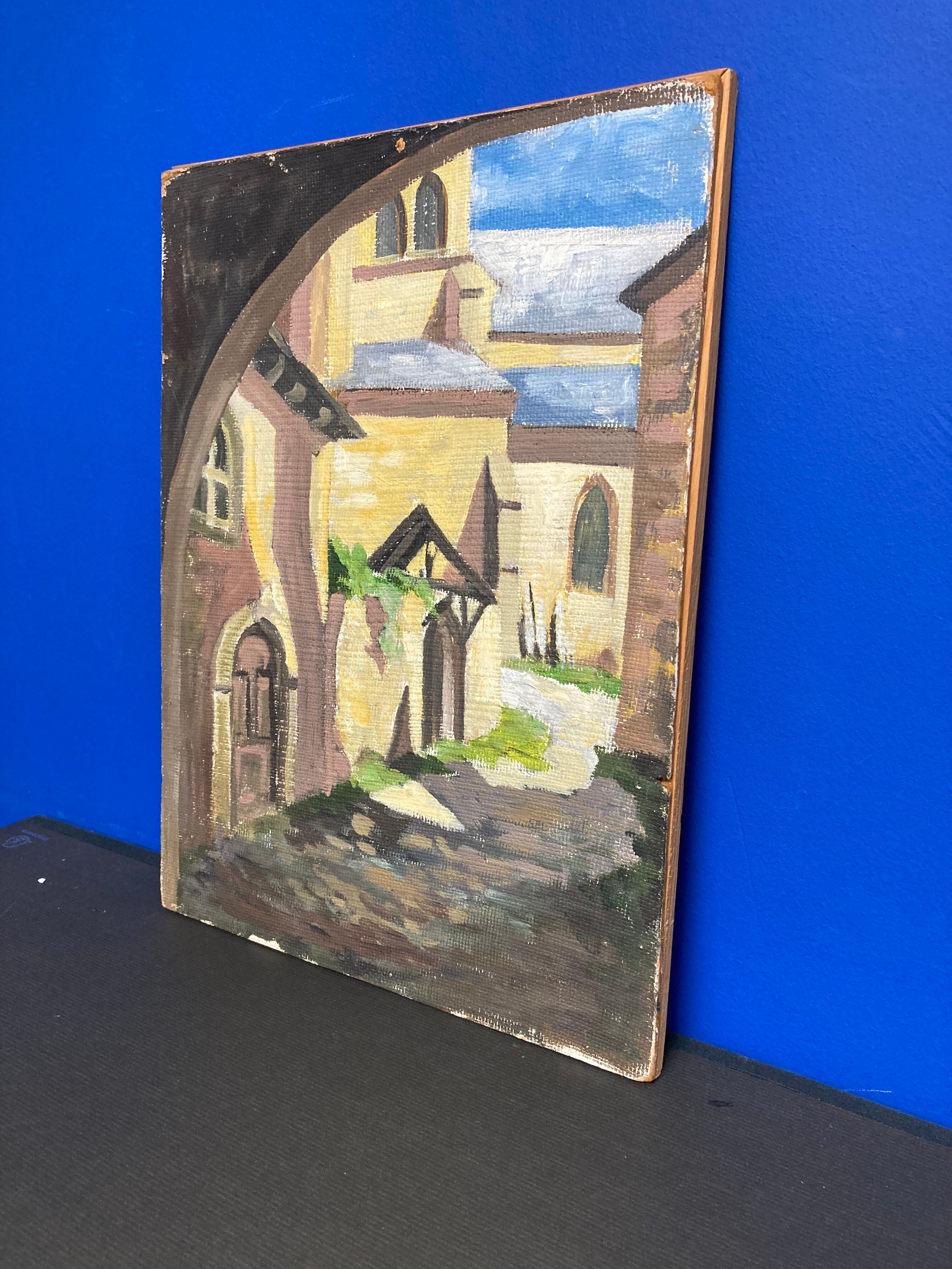 Oil on vintage panel