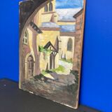 Huile sur panneau vintage