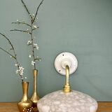 Vintage glass wall lamp with a white Clichy shade.