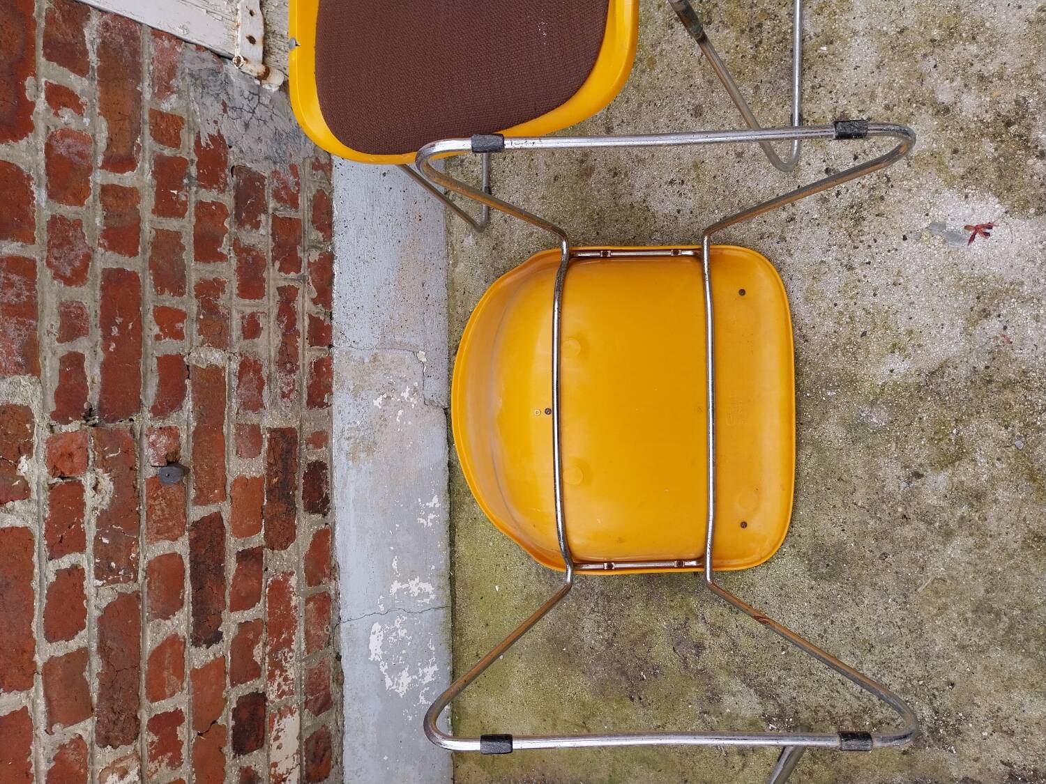 Paire de chaises traineaux Orange