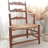 Straw country armchair