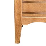 Parisian hotel wardrobe with bevelled mirror, solid raw oak, 1920.