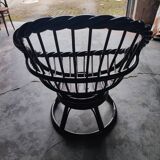 Swivel rattan love seat