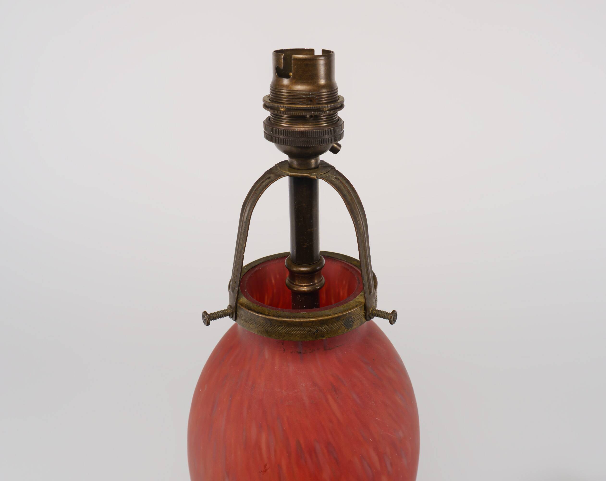 Vintage 1970s Art De France Pate-De-Verre Glass Table Lamp