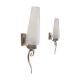 Modernist wall lights in brass and opaline - mid 20th century.