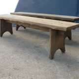 Pair of rustic farm table bench