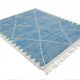 Blue Zanafi rug with white diamonds 200x300 cm
