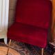 Vintage red velvet club chair