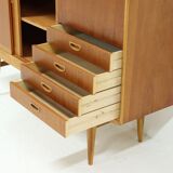 Scandinavian Two Tone Teak Highboard 1960s