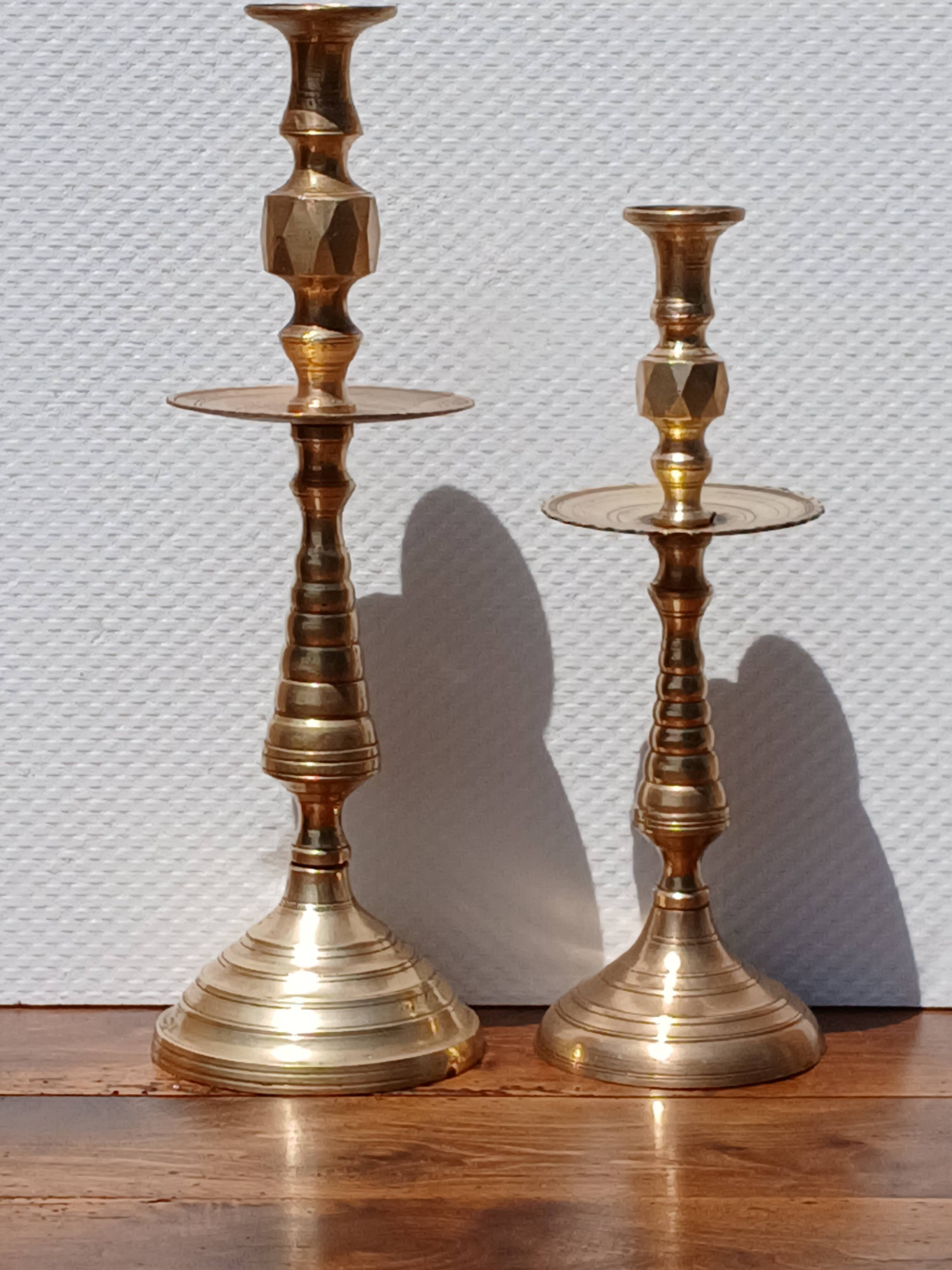 pair of vintage bronze candlesticks from the 1940s