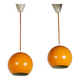 Pair of Yellow Topan pendant lamps by Verner Panton, Denmark