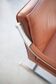 Set of four camel/brown leather armchairs designed by Walter Knoll, 1970s