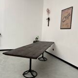 Grande table en bois ancienne esprit industriel