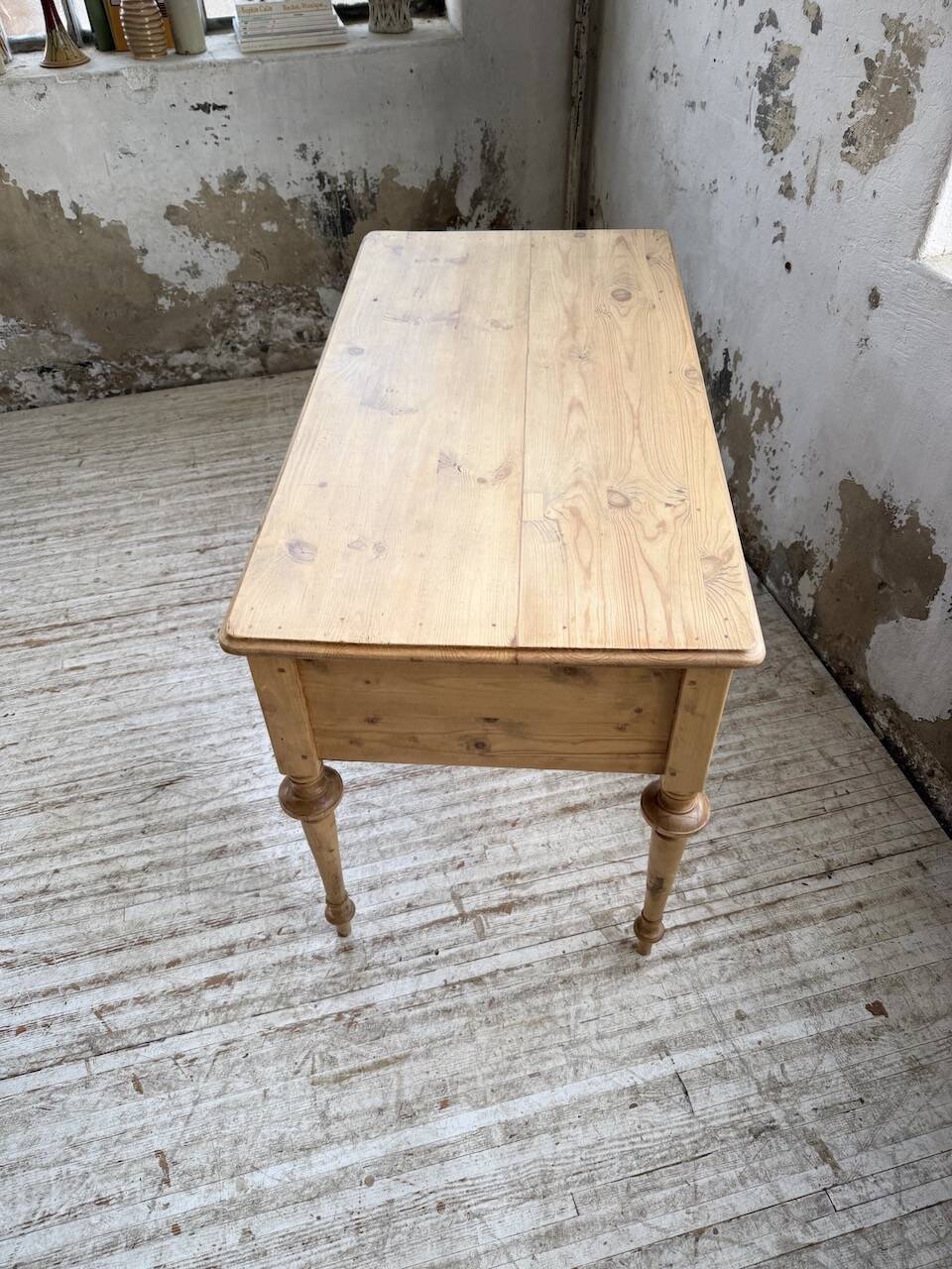 Blonde walnut desk and pine top 1900