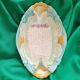 Rare and exquisite oval asparagus dish in Barbotine earthenware (majolica).
