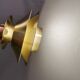 Small hanging lamp from Danish Top-lamps, in brass colored aluminum, produced in the 1980s